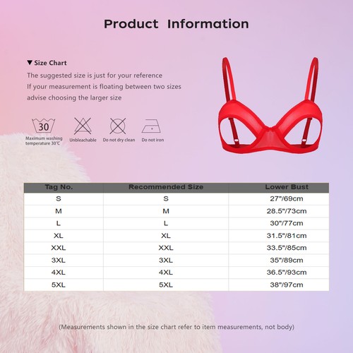 Damen Lingerie Transparent Unterwäsche Verabredung Dessous Offene Brust BH Bra - Picture 32 of 62