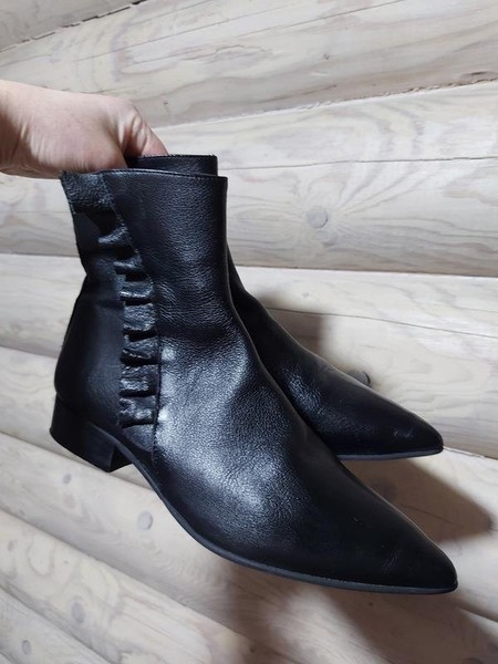 Women Selected Femme Ankle Boots Black Leather 39