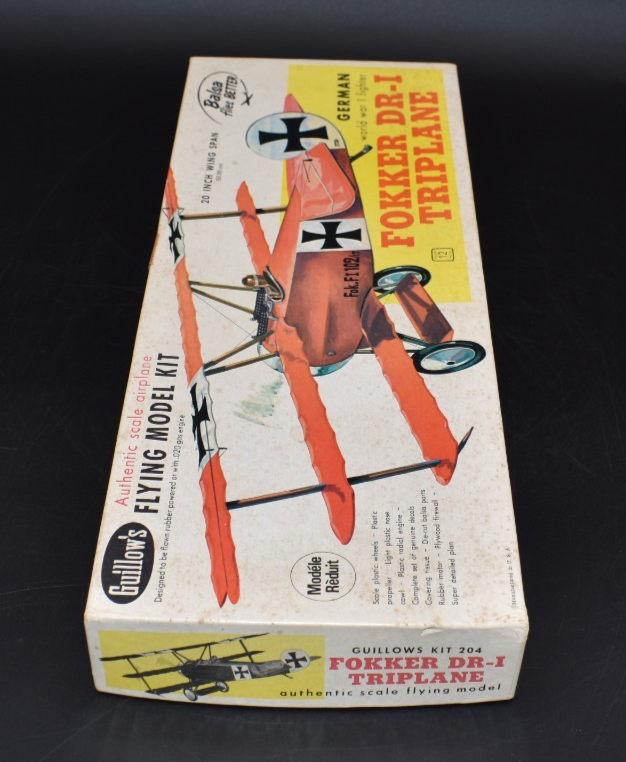 Kit De Maquette Volante Guillow's Fokker DR-1 Triplane – 20'' (Modèle 204, Balsa)
