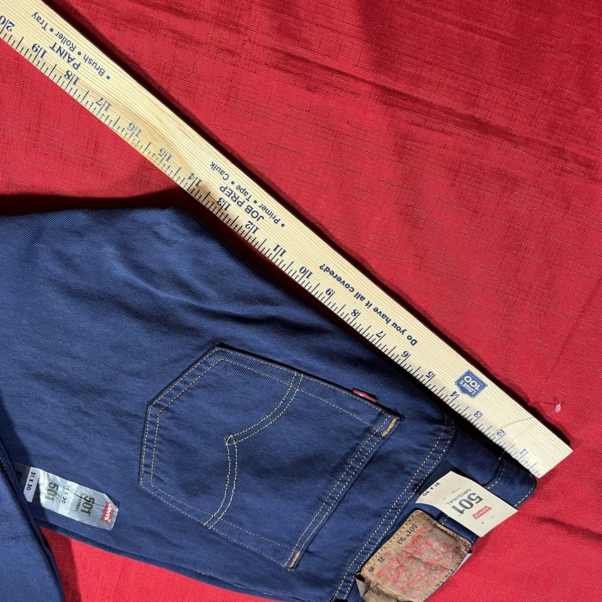 Levis 501 Jeans Mens 31x30 Blue Denim Straight Leg Button Fly