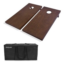 Gosports 4 Ft X 2 Ft Regulation Size Wooden Cornhole Boards Set Dark -