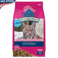 High Protein Cat Food Dry Salmon Recipe Grain Free Natural Adult 4lb Bag New