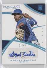 2015 Panini Immaculate Rookie Autos Blue Blue 23/49 Miguel Castro #145 Auto nd3