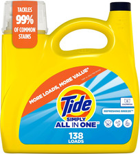 Simply Liquid Laundry Detergent, Refreshing Breeze Scent, 138 Loads, 182 Fl Oz,  0.13 per gallon
