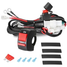 LED Light Bar Wiring Harness Kit w/Motorcycle Handlebar Switch 7-8'' 2 Leads