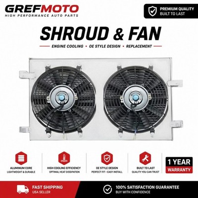 2003-08 Toyota Corolla Matrix Vibe Aluminum Radiator Fan Shroud With Fans