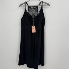 Quince Bamboo Jersey Maternity & Nursing Nightgown in Black size M Medium