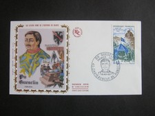 FDC ENVELOPPE SOIE  1er JOUR 1968 - GRANDS NOMS HISTOIRE DE FRANCE - DU GUESCLIN