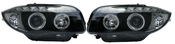 BMW 1Er E81 E82 E87 E88 Schwarze Angel Eyes DRL Projektor Scheinwerfer DRL-image