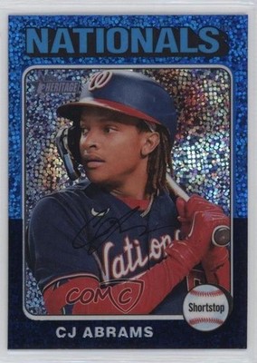 2024 Topps Heritage Chrome Blue Sparkle Refractor CJ Abrams #446 x7q