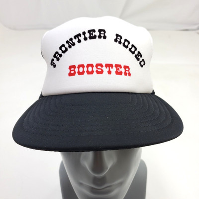 Men's Vintage Frontier Rodeo Booster Black/White Snapback Trucker Hat Cap