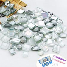 400g Mixed Shapes Glass Mosaic Tiles for Crafts Crystal Craft for Adults Kids St