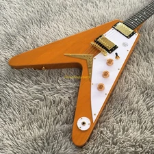 Custom Shop V Electric Guitar Aged Natural White Pickguard