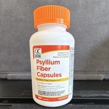 QC Psyllium Fiber Capsules. 160 Count per Bot...