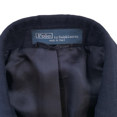 Mens 38 R Polo Ralph Lauren ITALY Navy Blue Brushed Cotton Mole