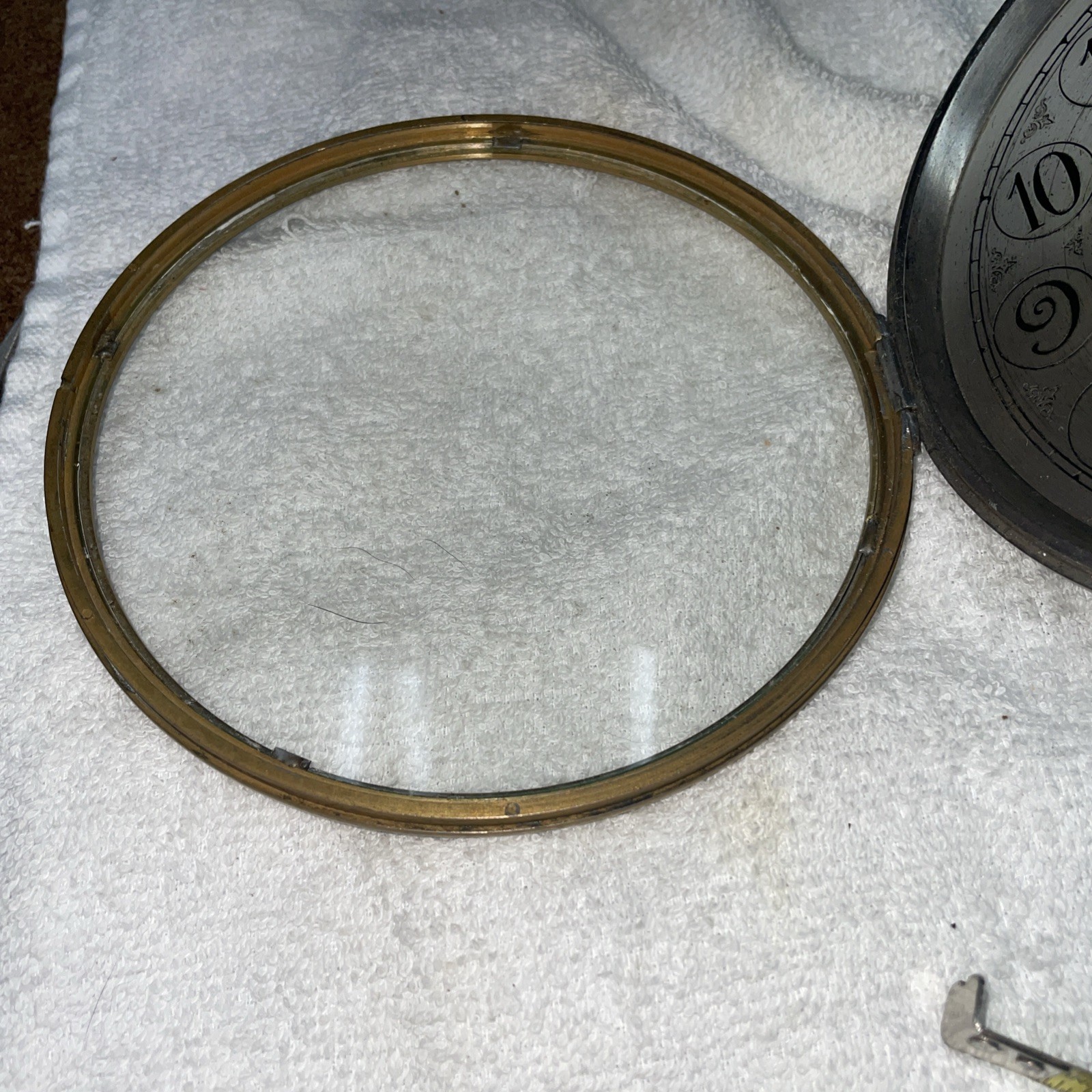 HERSCHEDE CLOCK DIAL Complete￼W/Bezel,Glass & MOUNTING POSTS