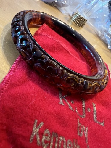 Selten! KJL Lucite/Faux Schildpatt 8" Armreif Armband #205 - Bild 3 von 6
