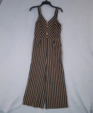 Attarid State Women's Jumpsuit Size S Striped Wide Leg Button
