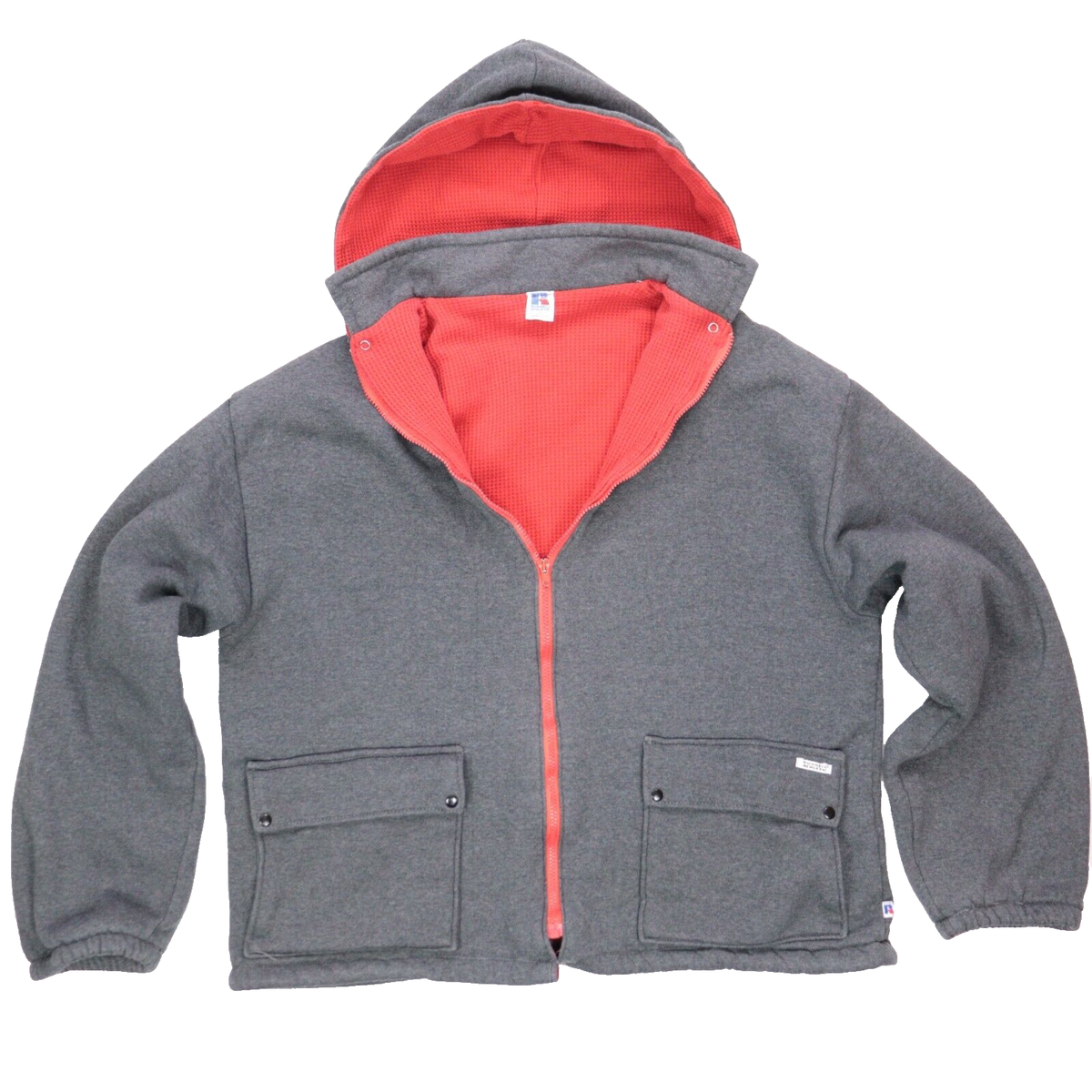 ジャケット・アウター fffpostalservice Waffle KnitLiner hoodie Vtg Russell Athletic Full Zip Hoodie Sweatshirt Gray WafflE Lining