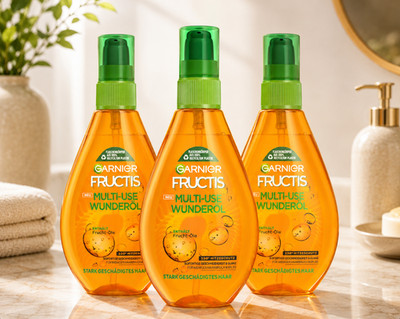 Garnier FRUCTIS Wunder-Öl Haaröl Hitzeschutz und Anti-Frizz Pflege 3x 150ml