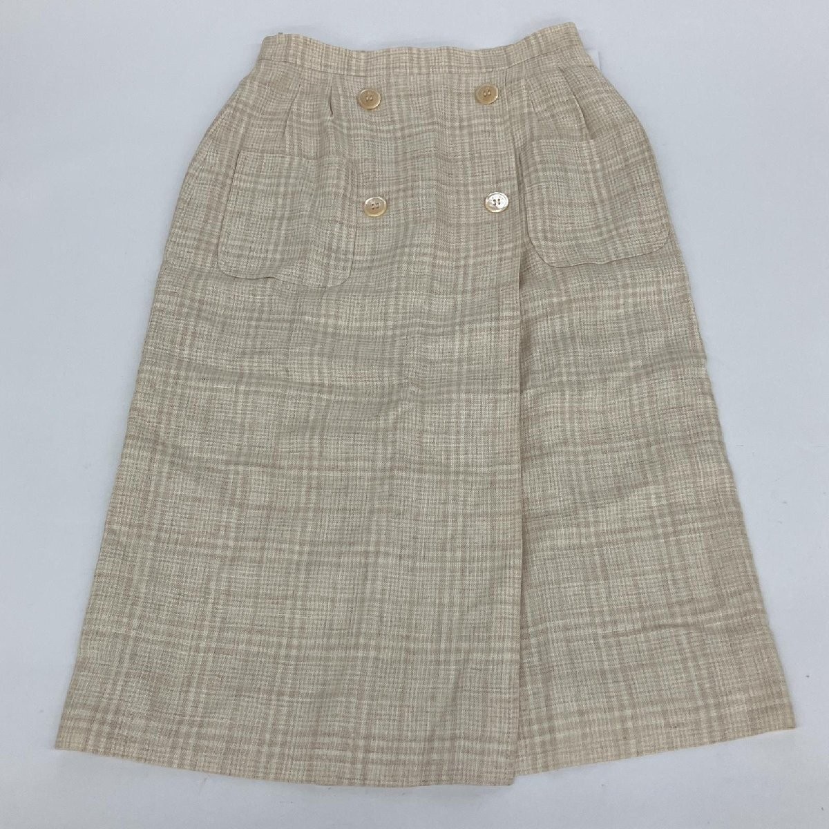 △△ CELINE Linen blend check pattern setup double … - image 8