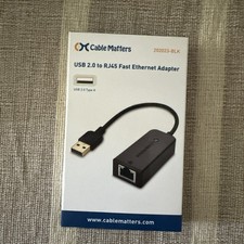 Cable Matter USB 2.0 Type A to RJ45 Fast Ethernet Adapter 202023 Black