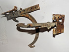 PAIR (2) ANTIQUE ADJUSTABLE GUTTER HANGER BRASS 6" LONG — photo 2