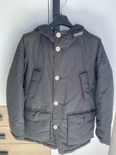 Woolrich Arctic Parka Giubbotto Piumino Taglia 10 Anni Cappuccio Pelliccia Nero