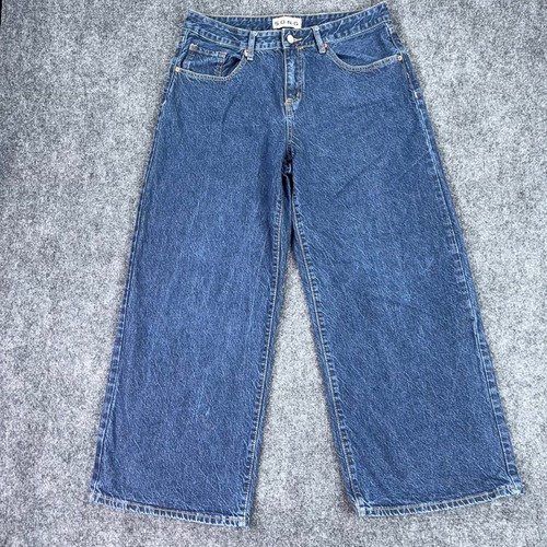 S.O.N.G. Women Dark Wash Wide Leg High Rise Cotton Denim Jeans Size 11/30