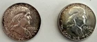 1958 & 1962D Franklin Half Dollars – 90% Silver – Circulated – Lot of 2