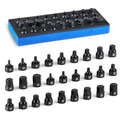 toolant 3/8''drive impact hex bit socket set 27PCS,Hex Drive, SAE/Metric, 5/32...