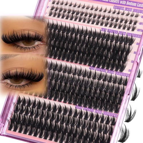 Volume Lash Clusters Spikes Cluster Eyelash 296 count (Pack of 1), Black