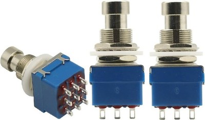 3PCS 3PDT Footswitch 9Pin Guitar Effects Pedal Box Stomp Foot Metal Switch Tr...