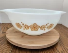 Vintage Pyrex 2 1/2 Qt Mixing Bowl Number 443 Cinderella Butterfly Gold