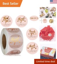 Thank You Stickers - 500 PCS - Rose Gold - Self-Adhesive Labels - Small Business