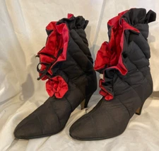 Vintage Oldmaine Trotters Black "Ruffles" Downies Boots by Ann Froman Sz 9M NEW