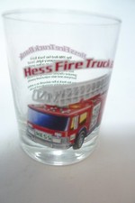 Vintage 1996 Classic HESS Truck Drinking Glass Tumbler 1986 Red Fire Truck Bank