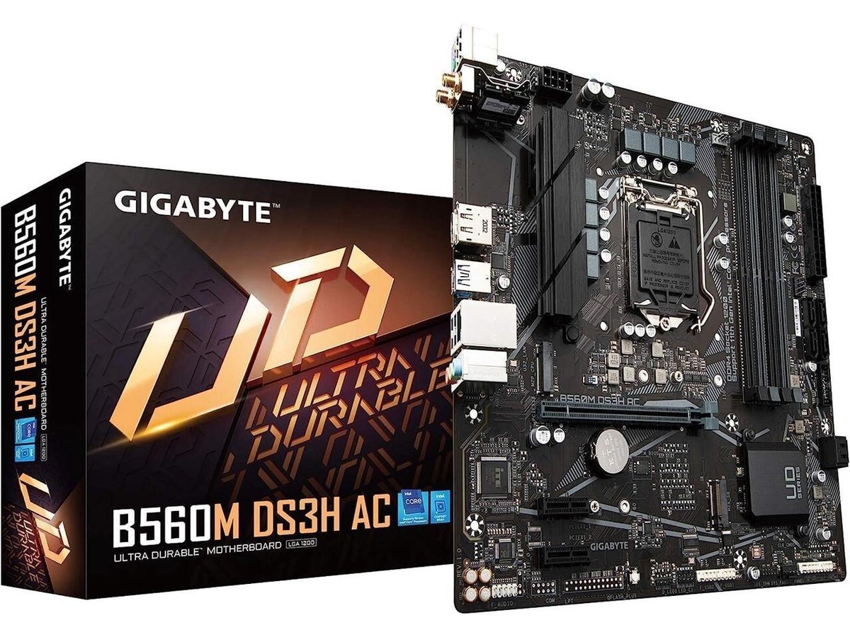 GIGABYTE B560M DS3H AC LGA1200 Intel B560 SATA 6Gb/s Micro ATX