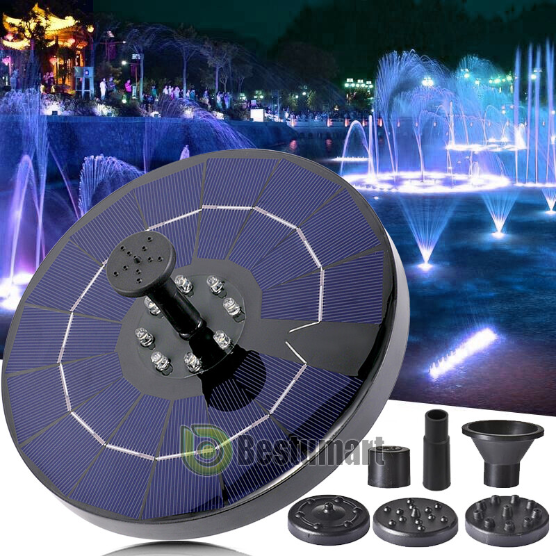 Fuente Flotante Bomba De Agua Energía Solar Para Piscina De Jardín Con Luz RGB