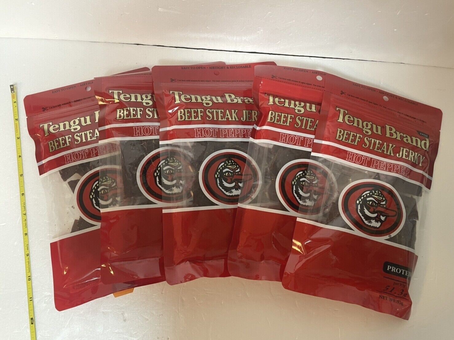Tengu Beef Steak Jerky 93g x 5 Set Vorspeisen Suzusyou Snack Hot Pepper