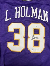 Luke Holman LSU Tigers Signed Custom Jersey All-American Inscription JSA Cert