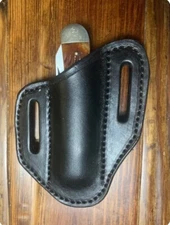 Leather Knife Sheath (ONLY) Pancake Style fits Case Trapper
