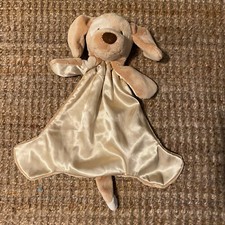 Lovey Gund Huggy Buddy Tan Spunky Puppy Dog Security Blanket Satin Beige 14"