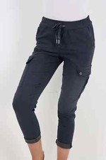 Women's Ladies Magic Stretch Comfy Joggers Cargo Utility Pockets Trousers Pants