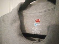 Hanes X-Temp Mens Polo Shirt Heather Gray Short Sleeve Collared Large L sale