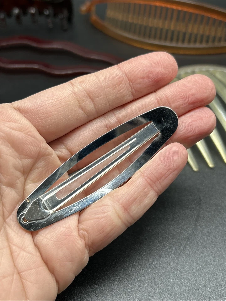 Vintage Hair Accessories Lot Amber Faux-Tortoise Shell Plastic Banana Jaw Clip - Image 3 of 4