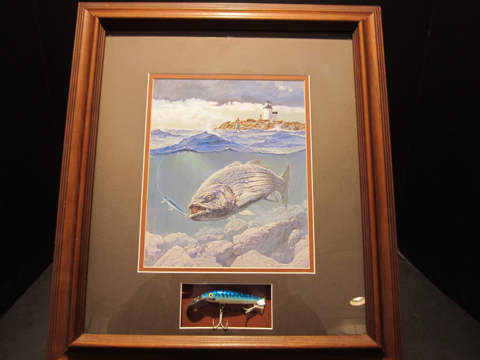 VINTAGE RAPALA STRIPED BASS FISHING FRAMED LITHO PRINT LURE SURF CASTING PLUG eBay