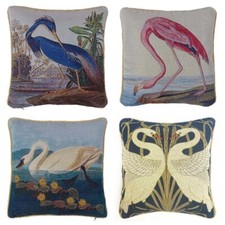 John Audubon Birds Painting Pillowcase Jacquard Tapestry Throw Cushion Cover