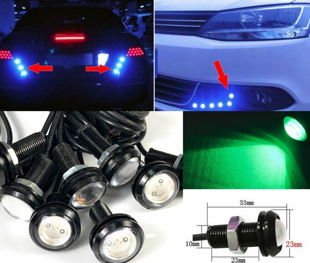Green 10x 5W COB LED Lamp DRL Puddle light Under Car Bumper projector