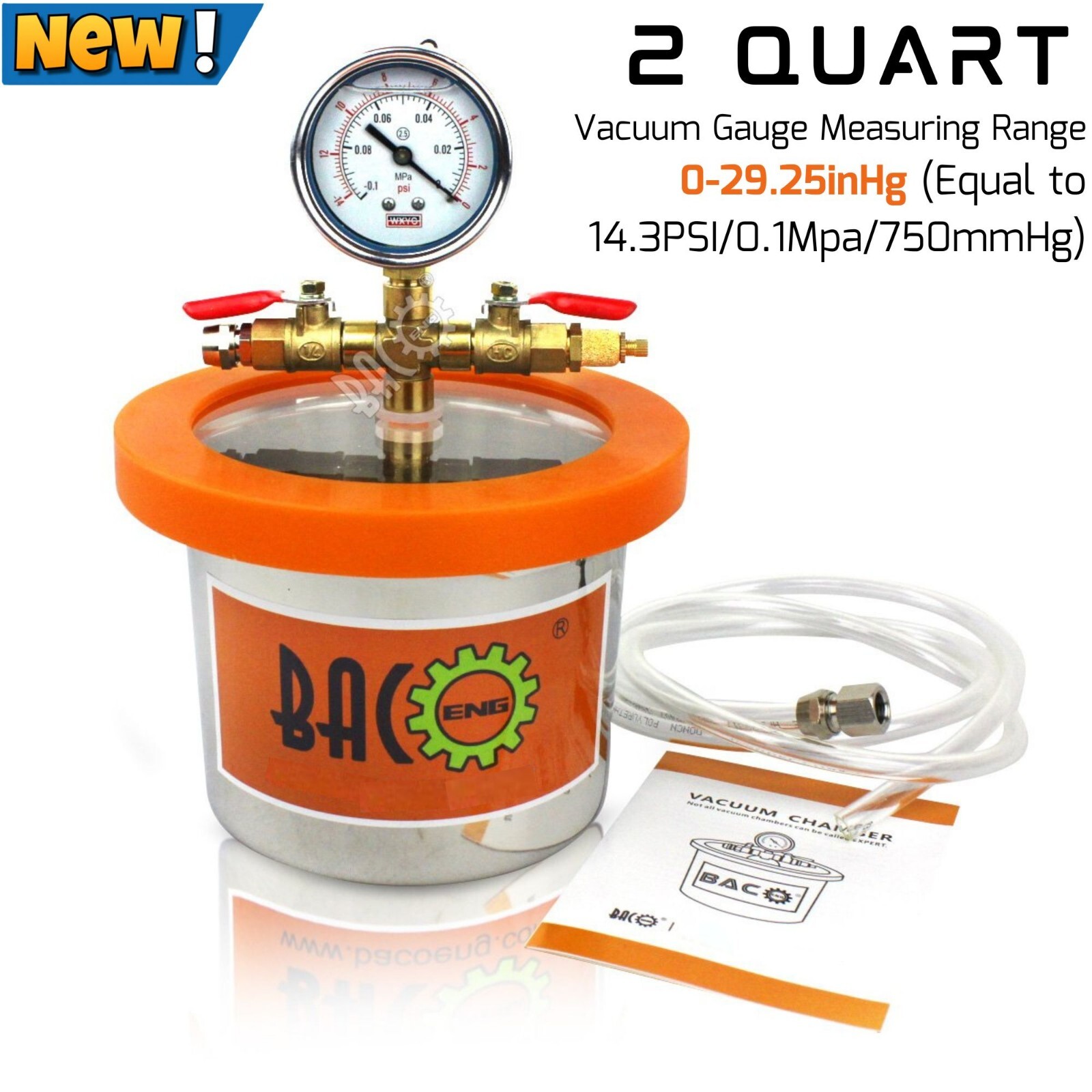 2 Qt. Vacuum Chamber for Stabilizing Wood Degassing Resin Silicone